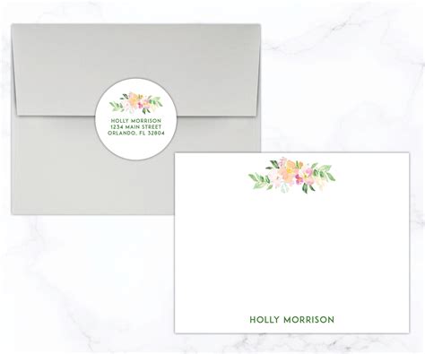 Floral Personalized Stationery Set Stationary Set Etsy