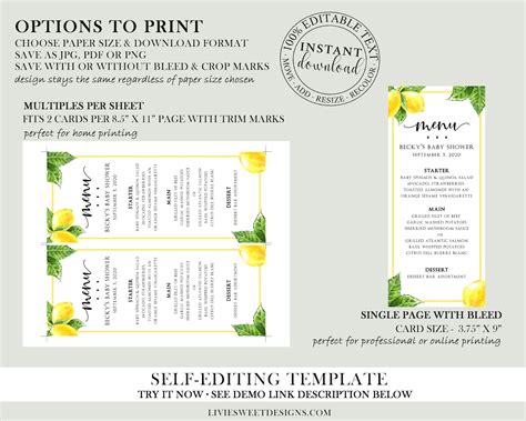 She Found Her Main Squeeze Bridal Shower Menu With Lemon Etsy