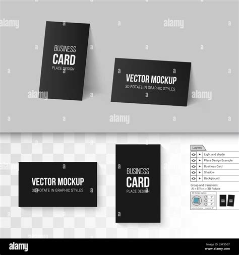 Black Business Cards Template Corporate Identity Branding Mock Up