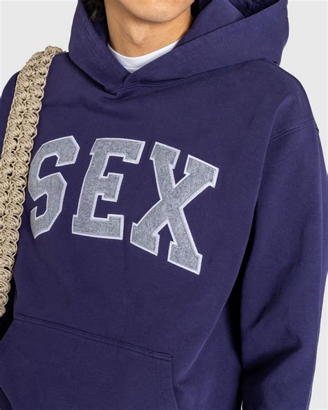 Carne Bollente Sex Hoodie Navy Blue Highsnobiety Shop