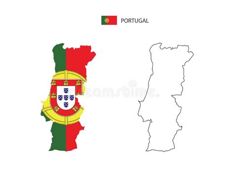 Portugal Map City Vector Divided By Outline Simplicity Style Have