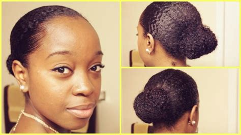 Quick Easy Sleek Bun On Natural Hair Natural Hair Bun Styles