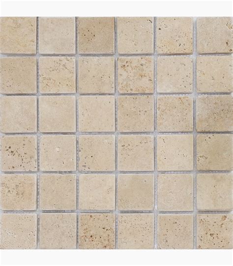 Ivory Tumbled Travertine Mosaic Ozer Tile Stone