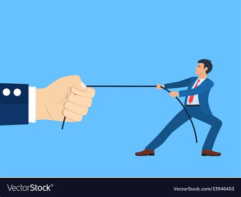 Business Man Pulling Rope Royalty Free Vector Image