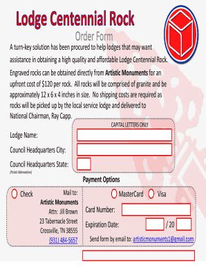 Fillable Online Oa Bsa Lodge Centennial Rock Order Of The Arrow BSA