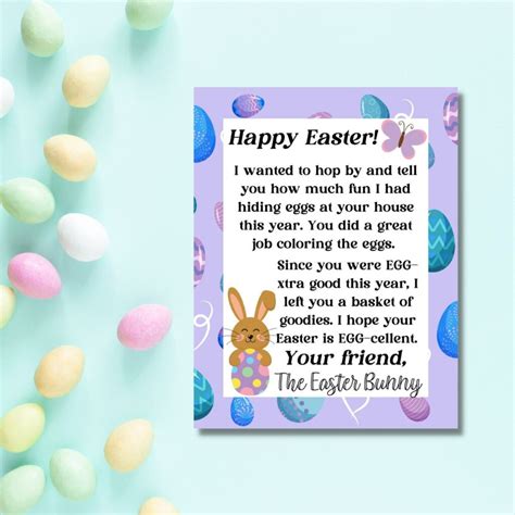 Printable Easter Bunny Note to Child - Life is Sweeter By Design 