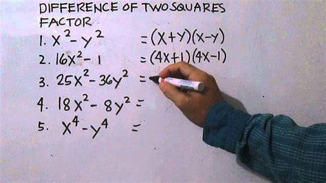 Factoring Of Difference Of Squares