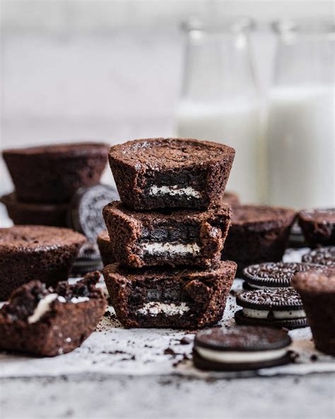 Oreo Stuffed Brownie Cups Mikebakesnyc