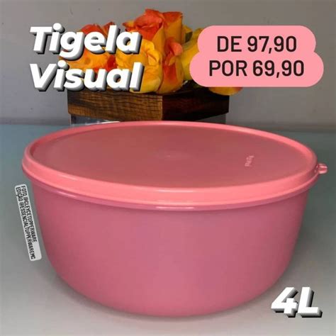 Tupperware Tigela Visual 4 Litros Rosa Shopee Brasil