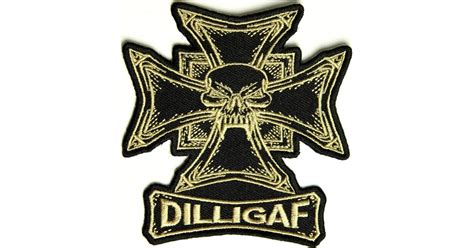 Dilligaf Skull Biker Patch Dilligaf Patches Thecheapplace