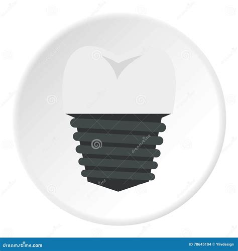 Tooth Implant Icon Flat Style Stock Vector Illustration Of Design