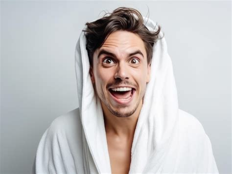 Premium Ai Image Smiling Guy In A Towel