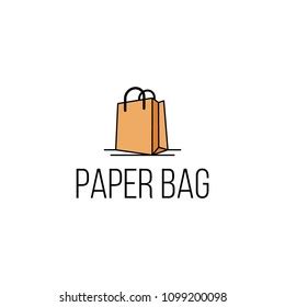 Paper Bag Logo Design Stock Vector (Royalty Free) 1099200098 | Shutterstock