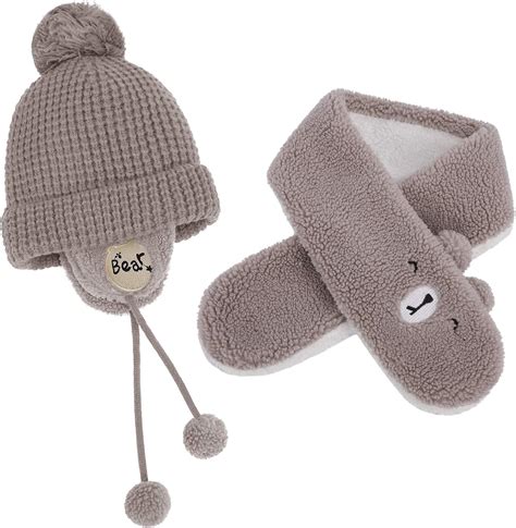 Set Di Cappelli E Sciarpe Per Bambini A Maglia Con Pon Pon E Sciarpa