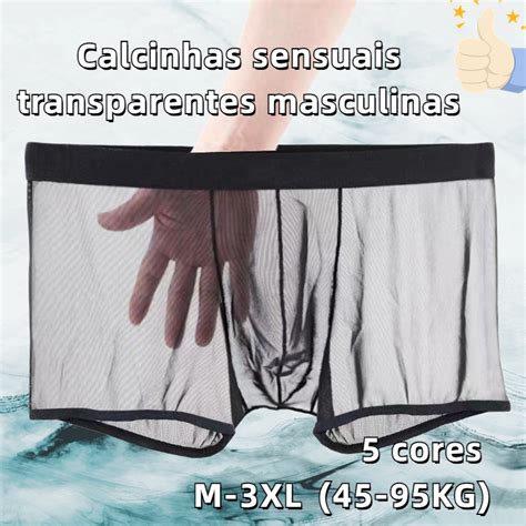 Roupa Íntima Fina De Verão Homens Seda Sexy Ultrafina Transparente Nude Masculina Completa