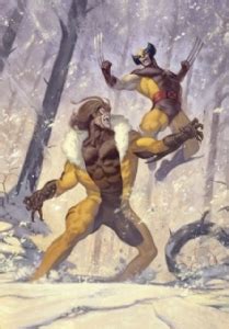 Wolverine Vs Sabretooth Sideshow Collectibles Art Print By Julian