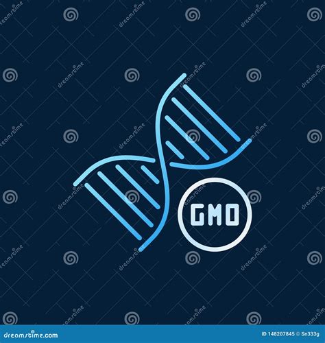 Línea Coloreada Genético Modificada Icono Del Vector De La DNA Del