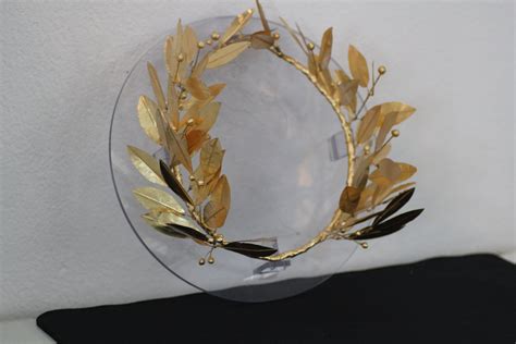 Golden Laurel Wreath Crown With Fruit Berries Ancient Greek Style Bay