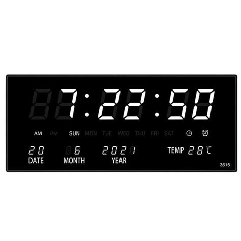 Horloge Pendulehorloge Murale Lumineuse Numérique à Ledalarme
