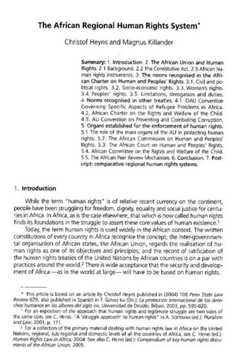 Pdf The African Regional Human Rights System