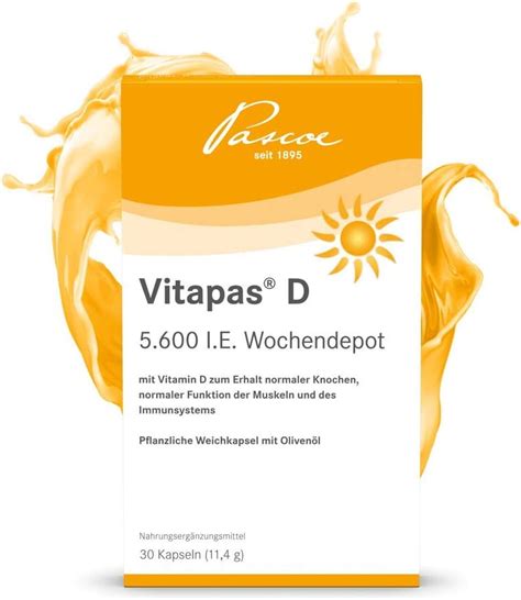 Vitapas D 5 600 I E Vitamin D3 Als Wochendepot 30 Pflanzliche