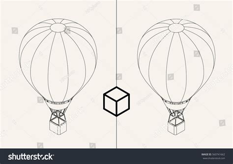 Sketches Isometric Hot Air Balloons Vector Stock Vector Royalty Free Shutterstock