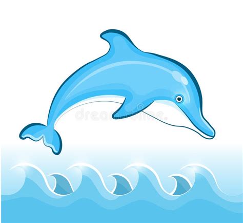 Swimming Dolphin Stock Vector Illustration Of Intelligence