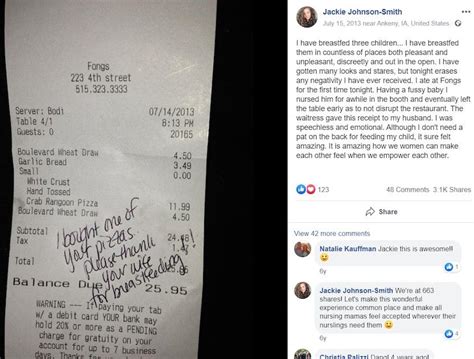 Waitress Slips Note To Husband Bringing His Wife To Tears