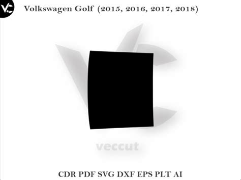 Volkswagen Golf 2015 2016 2017 2018 Tint Film Cut Template Vector