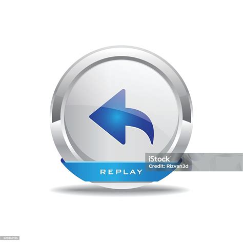 reset tombol reset replay circular vector blue web icon ilustrasi stok