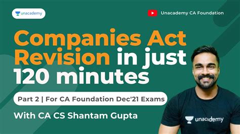 Companies Act Revision In 120 Minutes Part 2 Ca Foundation Ca Cs