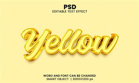 Yellow 3d Text Effect Photoshop Premium Psd File