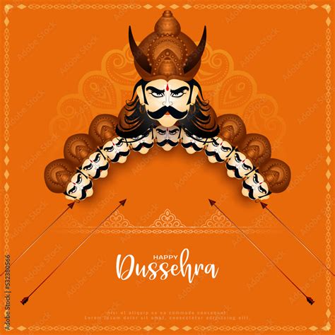 Happy Dussehra festival Ravana killing with arrow background design ...