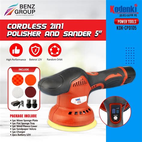 Jual Kodenki Mesin Poles Cordless Polisher Baterai Dual Action Alat