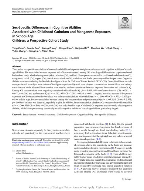 Sex Specific Differences In Cognitive Abilities Associated With