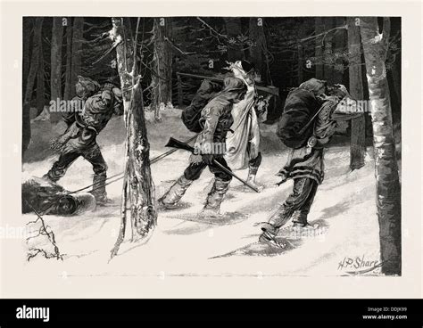 Indian Trappers Of The North West Canada Nineteenth Century Engraving