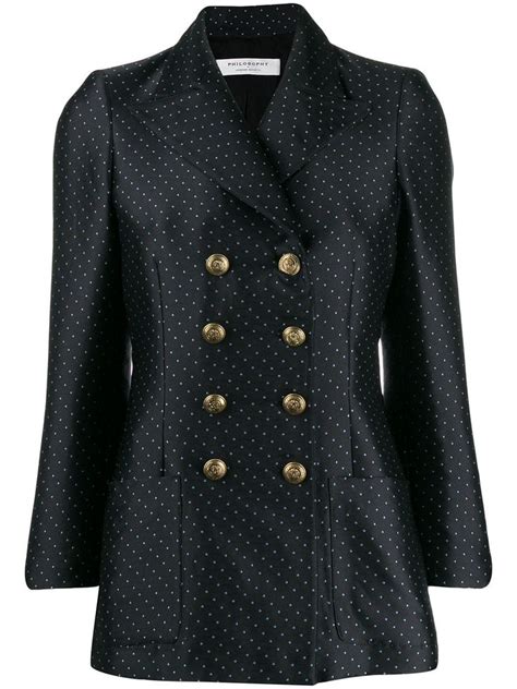 Philosophy Di Lorenzo Serafini Polka Dot Blazer Black Blazer