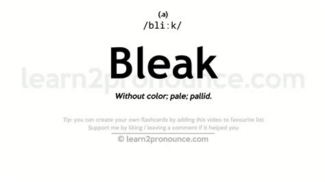 Pronunciation Of Bleak Definition Of Bleak YouTube