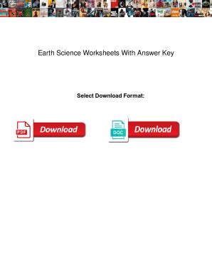 Fillable Online Earth Science Worksheets With Answer Key Earth Science