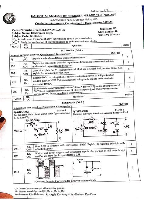 Question Papers B Tech Studocu