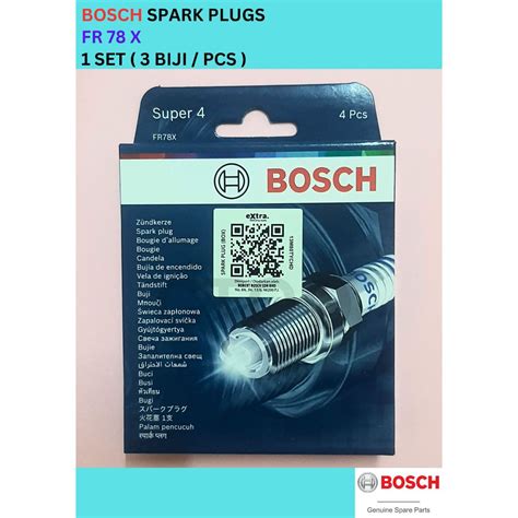 1 SET 3 PCS FR78X 100 GENUINE BOSCH Super 4 Spark Plug