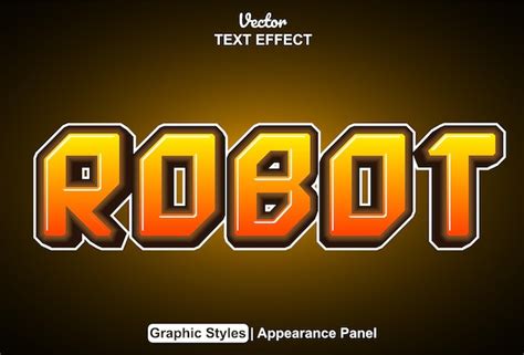 Premium Vector Robot Text Effect With Orange Color Graphic Editable Style