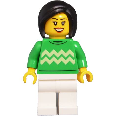 Lego Woman With Bright Green Sweater Minifigure Brick Owl Lego