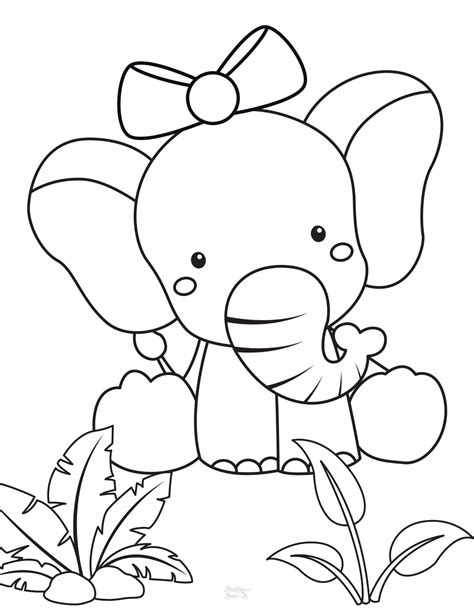 Printable Elephant Coloring Pages