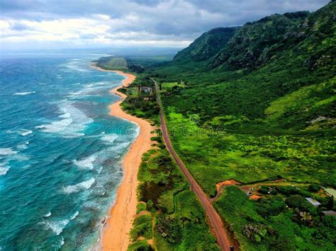 North shore of Oahu Hawaii stock image. Image of road - 138266705