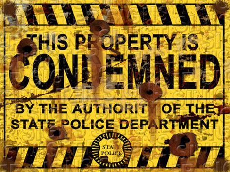 Property Condemned 12x16 Sinister Signs