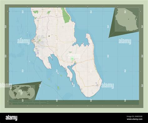 Zanzibar South and Central, region of Tanzania. Open Street Map ...