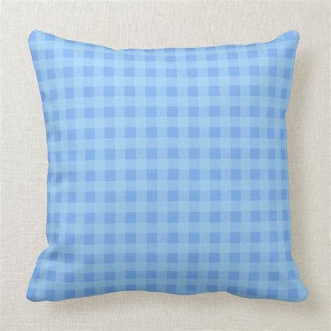 Blue Gingham Pattern Throw Pillow Zazzle