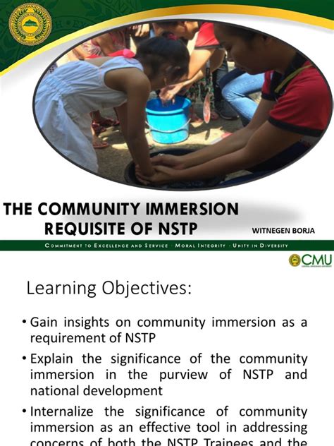 Community Immersion Requisite Of Nstp Pdf Pdf Community