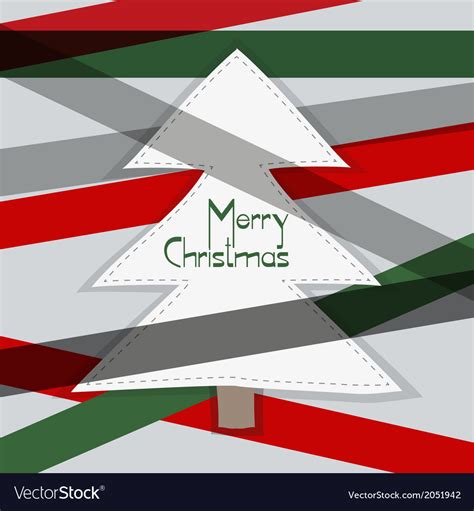 Christmas card white paper tree Royalty Free Vector Image